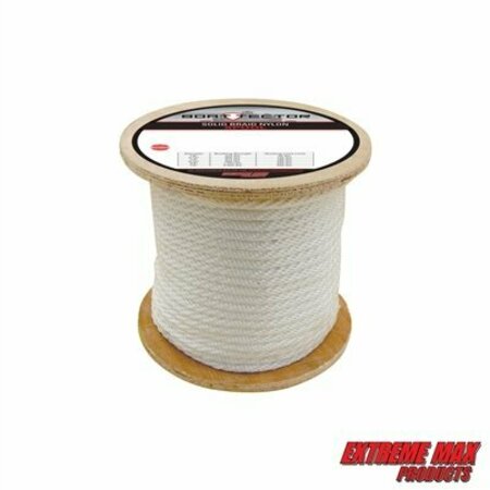 EXTREME MAX Extreme Max 3006.2216 BoatTector Solid Braid Nylon Rope - 1/2" x 500', White 3006.2216
